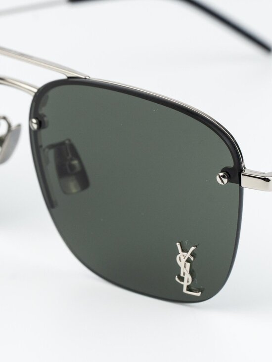 Saint Laurent Women Sunglasses Silver Grey Pilot SL309M 002 NEW AUTHENTIC main image 11